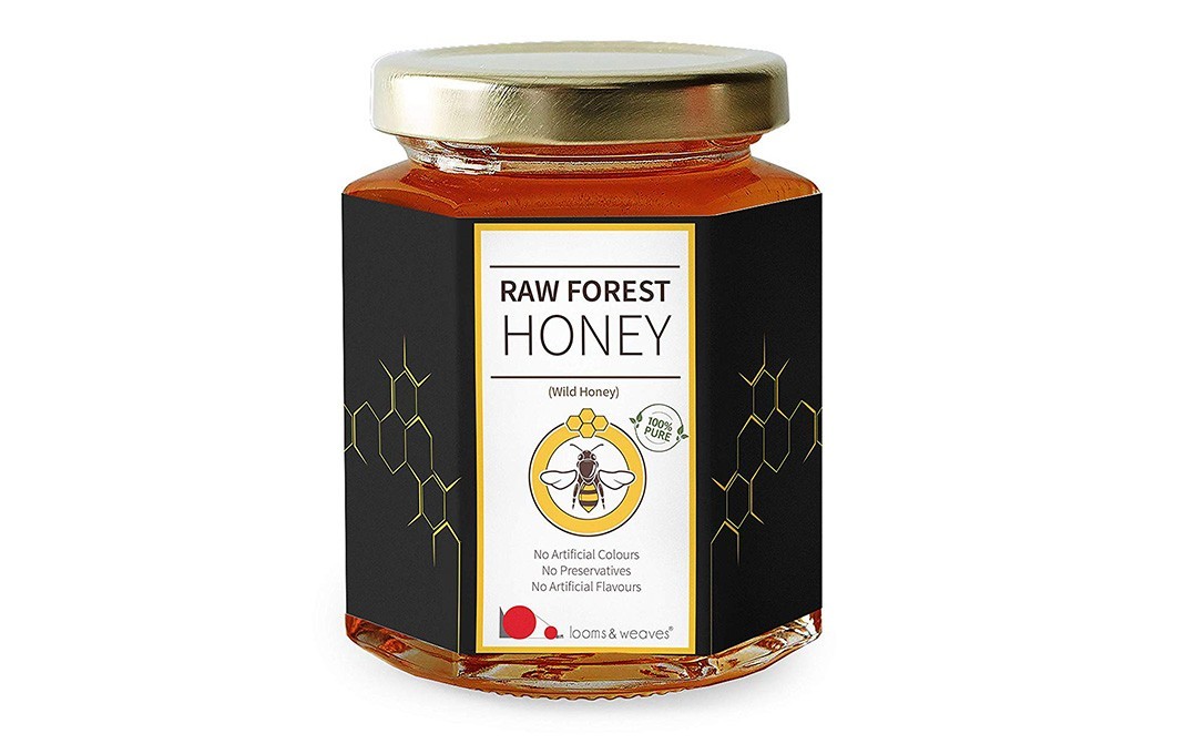 Looms & Weaves Raw Forest Honey (Wild Honey)   Glass Jar  500 grams